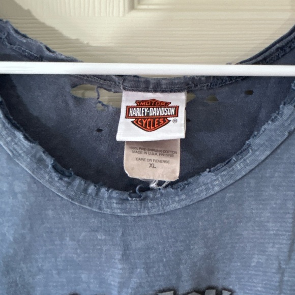 Men’s blue Harley Davidson LV Nevada distressed tank top - Picture 3 of 5